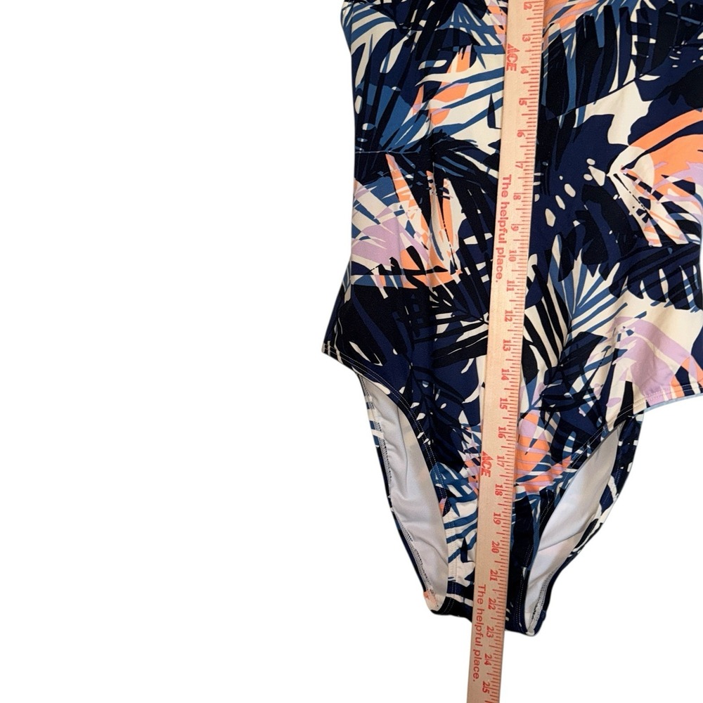 Surf Inspired Outdoor Beach L.L.Bean Womens Palm Print One Piece Swimsuit Sz 122 - Picture 7 of 10